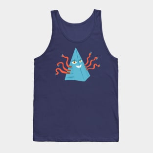 Weird Blue Pyramid Character With Tentacles Tank Top